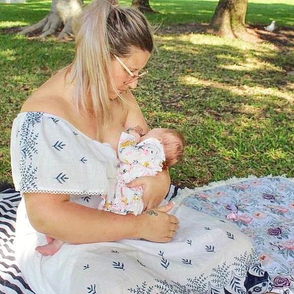 Off The Shoulder Maternity Maxi Dress - Picture 6 of 6